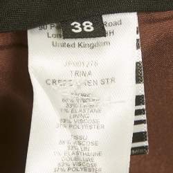 Pre Owned Joseph Brown Crepe Straight Leg Trousers M