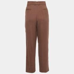 Pre Owned Joseph Brown Crepe Straight Leg Trousers M