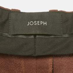 Pre Owned Joseph Brown Crepe Straight Leg Trousers M
