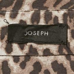Pre Owned Joseph Grey Animal Print Silk Button Front Jumpsuit M