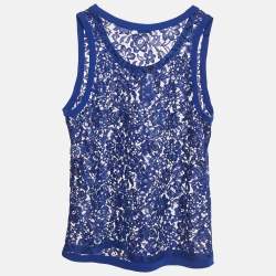 Pre Owned Joseph Cobalt Blue Lace Debbie Top M