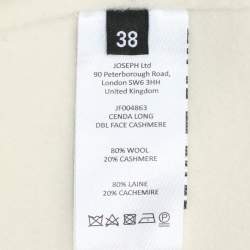 Pre Owned Joseph Off White Wool & Cashmere Cenda Double Face Coat M