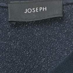 Pre Owned Joseph Navy Blue Stretch Crepe Button Detail Sleeveless Short Dress S