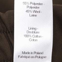 Pre Owned Joseph Olive Green Wool Blend Side Button Trousers M