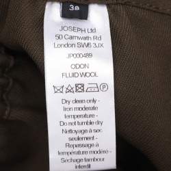 Pre Owned Joseph Olive Green Wool Blend Side Button Trousers M