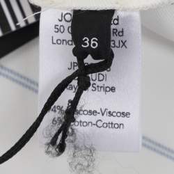 Pre Owned Joseph White/Blue Striped Viscose Midi Dress S