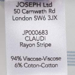 Pre Owned Joseph White/Blue Striped Viscose Midi Dress S