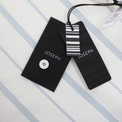 Pre Owned Joseph White/Blue Striped Viscose Midi Dress S