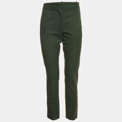مملوكة مسبقًا Joseph Dark Green Cotton Blend Straight Fit Trousers M