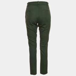 Pre Owned Joseph Dark Green Cotton Blend Straight Fit Trousers M
