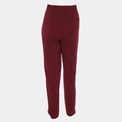Pre Owned Joseph Burgundy Stretch Crepe Trousers M