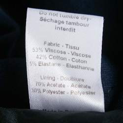 Pre Owned Joseph Navy Blue Cotton Blend Straight Fit Trousers M