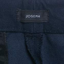 Pre Owned Joseph Navy Blue Cotton Blend Straight Fit Trousers M