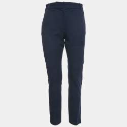 مملوكة مسبقًا Joseph Navy Blue Cotton Blend Straight Fit Trousers M