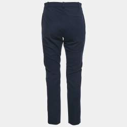 Pre Owned Joseph Navy Blue Cotton Blend Straight Fit Trousers M