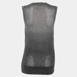 Pre Owned Joseph Metallic Grey Lurex Knit Tank Tops XS