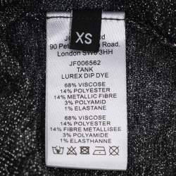 Pre Owned Joseph Metallic Grey Lurex Knit Tank Tops XS