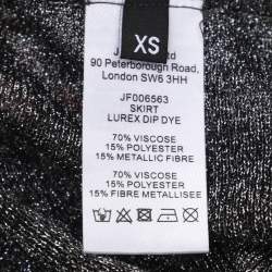 Pre Owned Joseph Metallic Grey Lurex Knit Dip Dye Midi Skirt XS
