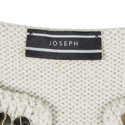 Joseph Beige Embellished Wool Sleeveless Sweater S
