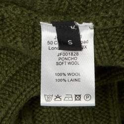 Pre Owned Joseph Green Wool Knit Turtle Neck Poncho S