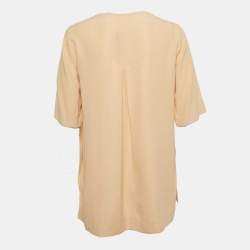Pre Owned Joseph Beige Silk Key -Hole Tunic Top M
