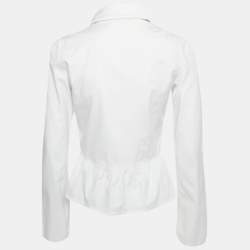 Pre Owned Joseph White Cotton Neck Tie Detail Shirt M