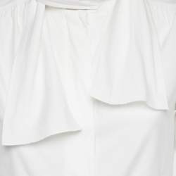 Pre Owned Joseph White Cotton Neck Tie Detail Shirt M