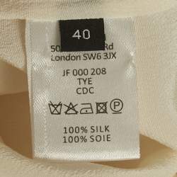 Pre Owned Joseph Beige Silk Tie Detail Sheer Sleeveless Top M 