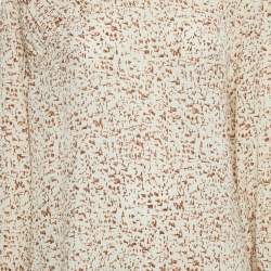Pre Owned Joseph Beige Printed Silk Blouse L