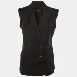 Pre Owned Joseph Black Wool Double Breasted Vest Blazer L