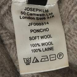 Pre Owned Joseph Grey Rib Knit Side Slit Turtle Neck Sweater M