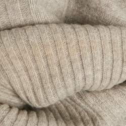 Pre Owned Joseph Grey Rib Knit Side Slit Turtle Neck Sweater M