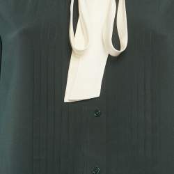 Pre Owned Joseph Blue Silk Pintuck Blouse M