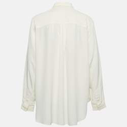 Pre Owned قميص جوزيف جوانا كريب أوف وايت بأكمام طويلة مقاس متوسط (ميديام)