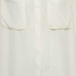 Pre Owned قميص جوزيف جوانا كريب أوف وايت بأكمام طويلة مقاس متوسط (ميديام)