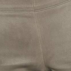 Pre Owned Joseph Grey Leather and Jersey Skinny Trousers M