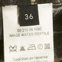 Pre Owned Joseph Grey Animal Print Silk Trousers S