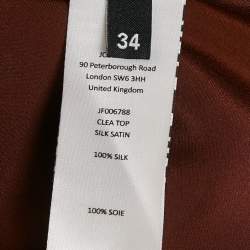 Pre Owned توب يوسف حرير بني ساتان كليا كامي مقاس صغير (سمول)