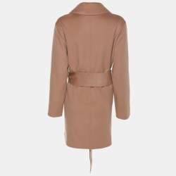 مملوكة مسبقًا Joseph Dusty Pink Wool and Cashmere Belted Mid Length Coat S