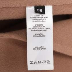 مملوكة مسبقًا Joseph Dusty Pink Wool and Cashmere Belted Mid Length Coat S