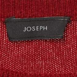 Pre Owned فستان جوزيف كشمير أحمر غامق بدون أكمام متوسط الطول مقاس كبير (لارج)