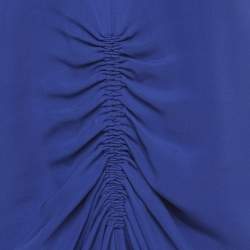 Pre Owned فستان جوزيف حرير كشكش أزرق غير متماثل مقاس كبير (لارج)