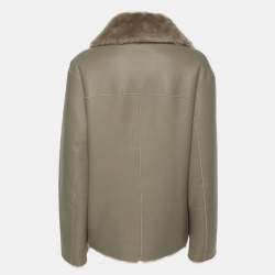 مملوكة مسبقًا Joseph Grey Leather Double Breasted Jacket M