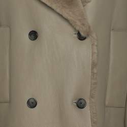 مملوكة مسبقًا Joseph Grey Leather Double Breasted Jacket M