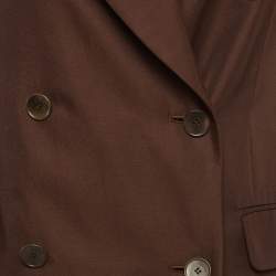 مملوكة مسبقًا بذلة حرير جوزيف بني مزدوج الصدر مع بنطال مقاس صغير (سمول)