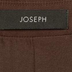 مملوكة مسبقًا بذلة حرير جوزيف بني مزدوج الصدر مع بنطال مقاس صغير (سمول)