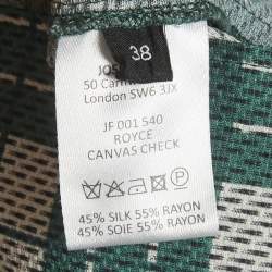 مملوكة مسبقًا Joseph Green Canvas Check Silk  Royce Jacket M