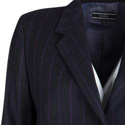 Joseph Black Striped Wool Tailored Blazer L