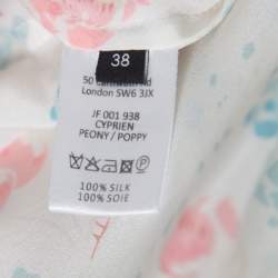 Joseph Pastel Peony Printed Silk Handkerchief Hem Belted Cyprien Shirt Dress M
