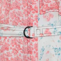 Joseph Pastel Peony Printed Silk Handkerchief Hem Belted Cyprien Shirt Dress M
